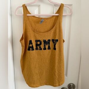 Mustard Yellow "ARMY" Graphic Tank Top